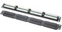 Panel Patch Cat5 UTP Tanpa Pelindung 24 Port 1U 19 Inch untuk Pemasangan di Dinding & Rak 110 Krone Dual IDC RJ45
