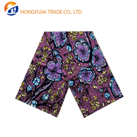 Kain Ankara Afrika Lilin Emas Berkualitas Tinggi 100% Poliester Anti Bulu, Tahan Api, untuk Kemeja Anak Perempuan