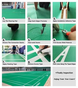 Tapete de Vinilo PVC Removible Certificado por la BWF para Cancha de Bádminton, Absorción de Impactos, Impermeable, 5 Años de Garantía, Piso Deportivo para Interiores - Product Image 4
