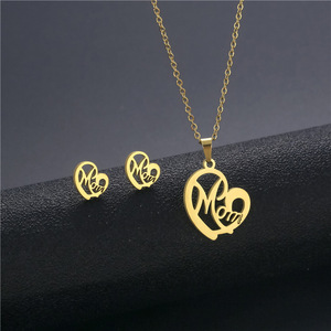 12 estilos Día DE LA MADRE Carta Amor mamá colgante 18K chapado en oro de acero inoxidable amor mamá collar conjunto joyería <span class=keywords><strong>al</strong></span> <span class=keywords><strong>por</strong></span> <span class=keywords><strong>mayor</strong></span> para mujeres - Product Image 3