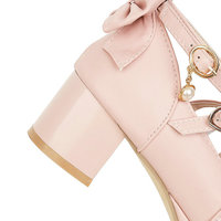 Chaussures Mary Jane pour femmes, mignonnes, à nœud fraise, avec boucle cœur et bride cheville, talon épais, style Lolita, tailles 34-39, personnalisables 30-33, 40-46, vente en gros