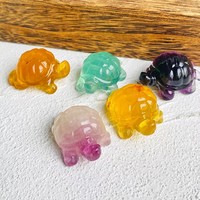 Prix usine en gros naturel de haute qualité sculpté à la main cristal artisanat fluorite tortue sculptures pour la décoration