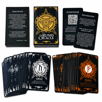 Vente en gros de cartes d'oracle personnalisées avec 48 runes, cartes de divination vikings anciennes, cartes de tarot, guidance spirituelle, papier écologique