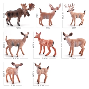 Modèles miniatures d'animaux de la forêt simulés pour l'exportation transfrontalière Xinhen, incluant des jouets de type fauve mâle, cerf sika et cerf à queue blanche. - Product Image 5