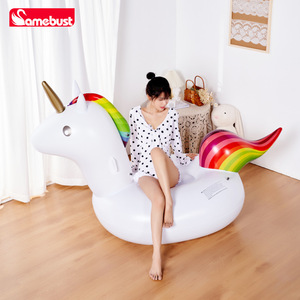 Jouet gonflable flottant pour piscine Samebust Unicorn, taille mini, pour s'amuser dans l'eau - Product Image 2