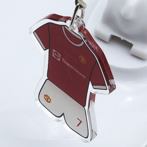 Llavero de acrílico personalizado con logo de club de fútbol, llavero de camiseta de estrella de fútbol con impresión a doble cara de alta calidad al por mayor - Product Image 3