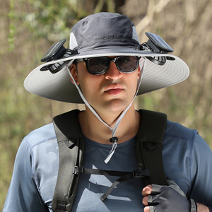 Sombrero de Ala Ancha con Ventilador Solar Desmontable Van Dijksmuseum, Ajustable, para Hombre, para Senderismo, Pesca y Protección Solar al Aire Libre - Product Image 3