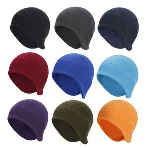 <b>Mens</b> Earflap Hat <b>Winter</b> Windproof Helmet Liner <b>Caps</b> Soft Warm Polar Fleece Beanie Hats Womens <b>Cap</b> With Ear Flaps - Product Image 4