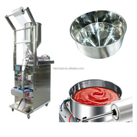Machine d'emballage de petits sachets multifonctionnelle à commande PLC pour sachets de piment et de miel, avec scellage arrière et remplissage à trois côtés