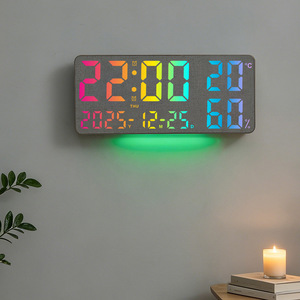 Orologio <span class=keywords><strong>da</strong></span> Parete Digitale LED <span class=keywords><strong>da</strong></span> 13,8 Pollici, Grande Display Intelligente RGB Multifunzione con Temperatura, Data e Umidità - Product Image 1