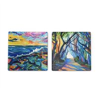 Lot de sous-verres en liège absorbants pour tasses à thé, vente en gros d'usine, sous-verres vierges en céramique pour boissons et café