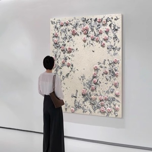 Peinture à l'huile peinte à la main High Sense Rose, style crème, pour allée et porche, tableau décoratif mural - Product Image 3