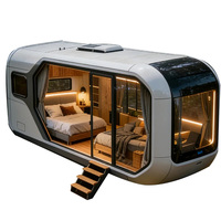 Maison conteneur préfabriquée de luxe 40 pieds, design capsule spatiale moderne, structure en acier respirante, hôtels, villa avec cuisine 20 pieds