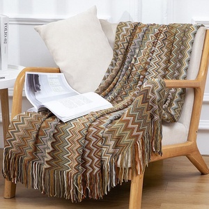 Có thể đảo ngược mềm <span class=keywords><strong>Bohemian</strong></span> Boho dệt kim chăn và ném với tua cho sofa đi văng giường - Product Image 4