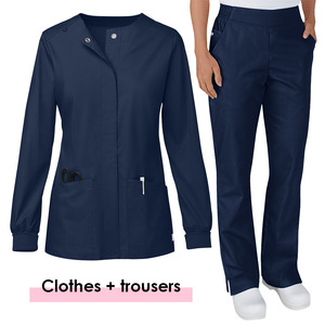 Divisa Ospedaliera Personalizzata Antirughe per Infermieri, Set con Giacca a Maniche Lunghe e Pantaloni per Autunno - Product Image 5