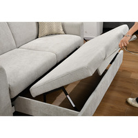 Modernes Wohnzimmer-Schlafsofa mit Stauraum und USB-Anschluss - Platzsparendes 3-Sitzer Transformer-Sofa für Hotels und Wohnräume