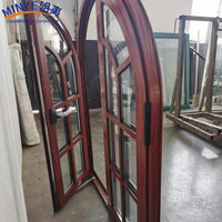 Fenêtre à battant en aluminium de haute qualité avec cadre imitation bois, double vitrage, pour maison et villa