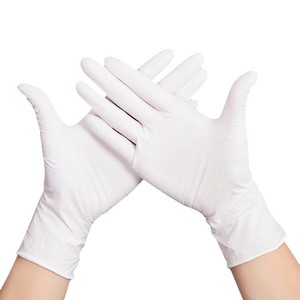 Nitrile Disposable Gloves 9 Inch Powder Free White Non Slip Acid Alkali Resistant For Food Processing Electronics Factories - Product Image 1