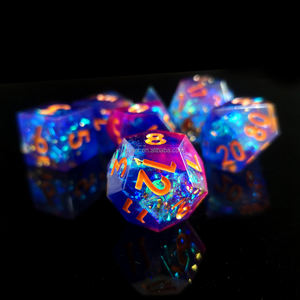 Sharp Edge Dnd – dés fait à la main, donjons et Dragons complets, pour jeux de rôle de Table, dés-elfe bleu - Product Image 3