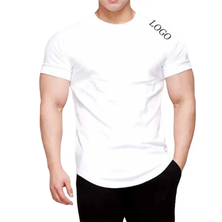 Groothandel 90% Katoen Fitness Gymkleding Sportkleding Effen Blanco T-Shirt Custom Privé Logo Mannen T-Shirt