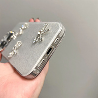 Creative Glitter Bling 3D Bow Strass Téléphone étui pour iphone 17 16 15 14 13 12 Pro Mignon Diamant Antichoc Couverture de Téléphone Portable