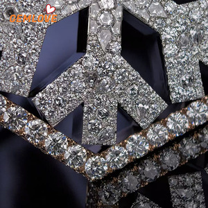 GEMLOVE Vente en gros Pendentif flocon de neige hexagonal en cristal de glace Diamant de laboratoire Bijoux Hip-Hop pour hommes - Product Image 3