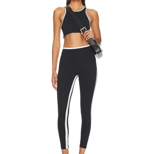 Conjunto Deportivo de Leggings y Sujetador Deportivo con Cinturón de Encaje Sólido para Mujer, Talla Grande, Nailon y Elastano - Product Image 6