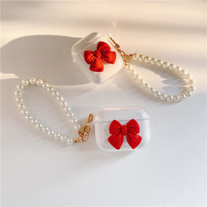 Funda de silicona de TPU de lujo, llavero de perlas, diseñador de mariposas para Apple para <span class=keywords><strong>Airpods1</strong></span>/<span class=keywords><strong>2</strong></span> Pro, funda bonita para Irpods - Product Image 5