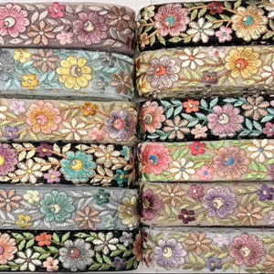 Hot Sale Flower Printed Lightweight Fabric Lace Trimming Soft Mesh for Women's Dresses - Product Image 1