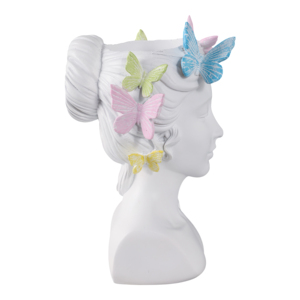 Vaso per Fiori a Forma di Busto Femminile con Farfalle, Decorazione per Interni ed Esterni in Resina - Product Image 2