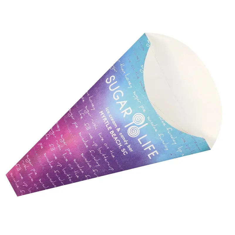 Saco de sorvete descartável, embalagem de papel personalizado crepe cone ovo bolha suporte de waffle