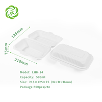 Boîte à lunch jetable en amidon de maïs 9*5 pouces, biodégradable, écologique, conteneur alimentaire à clapet pour restaurant et traiteur, boîte à emporter