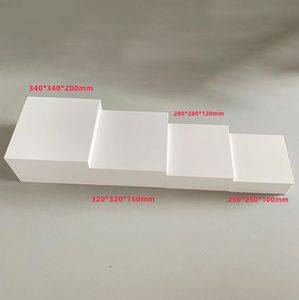 Trắng tự chọn Acrylic Riser Cube hiển thị làm tổ risers lucite vuông thực phẩm Bệ hộp hiển thị với thả - Product Image 2