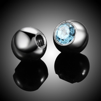 10 pièces/lot G23 titane CZ cristal boules de remplacement lèvre sourcil langue oreille Tragus ventre corps Piercing bijoux 14G/16G