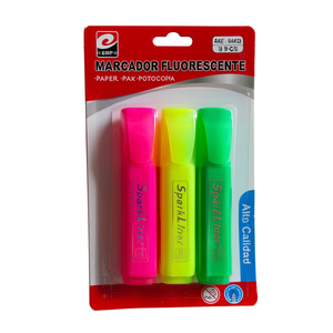 Evidenziatore fluorescente ERP SparkLiner, 3 pezzi, colori misti, per carta, fax, fotocopie, alta qualità - Product Image 2