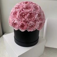 Lovebay vente en gros véritable pivoine naturelle conservée Austin pour toujours roses éternelles conservées dans une boîte ronde pour la Saint-Valentin