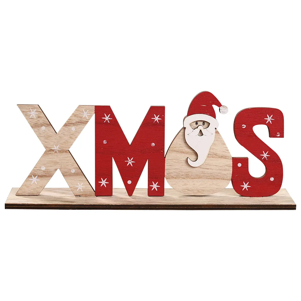 Деревянные самостоятельные буквы, знак Санта-Клаус, снеговик, снежинки, рождественские украшения для дома и вечеринки, настольный Рождественский подарок