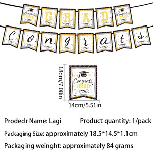 ชุดอุปกรณ์จัดงานรับปริญญาแบบใช้แล้วทิ้งสีดำ DAMAI ประกอบด้วยจาน ผ้าเช็ดปาก แก้ว ผ้าปูโต๊ะ ชุดตกแต่งงานรับปริญญาสำหรับงานฉลองสำเร็จการศึกษา - Product Image 6