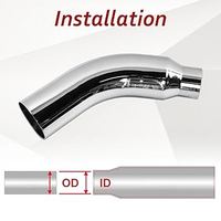 Échappement personnalisé en usine poli chromé 45 degrés 5-6 ''embout d'échappement coudé pour Diesel