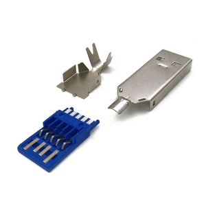 Cáp <span class=keywords><strong>USB</strong></span> Type A 3.0 đực 9 chân màu xanh dương, đường kính ngoài 6.0mm, ba dây nối mạch - Product Image 2