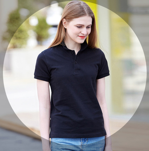 Logo personnalisé T-shirt pour femmes Polo uni vierge 100 coton Polos pour femmes pour couples - Product Image 3