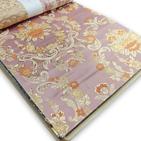 Tissu de luxe pour rideau occultant en satin de soie jacquard damassé à 2 couches avec bordure et motifs tissés à fleurs de Turquie