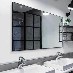 <strong>Rectangle</strong> <strong>Wall</strong> <strong>Mirror</strong> Long Metal Frame Bathroom <strong>Mirror</strong> with Black/gold Aluminum Frame - Product Image 6