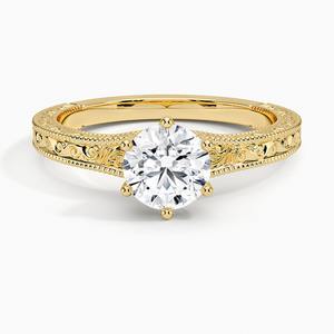 Bague de fiançailles romantique en or, style diamant étincelant, bijou de demande en mariage, cadeau pour femme - Product Image 1