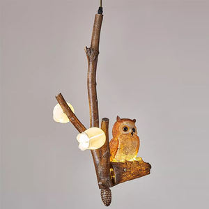 Résine Animal Lustre Hibou pour Maison Hôtel Villa Chambre Décoration Café Bar Américain Rétro Style Industriel Pastorale Pendentif Lumière - Product Image 1