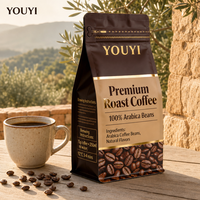 YOUYI Sachet d'emballage pour grains de café finition mate, avec valve, pochette à fermeture éclair autoportante, en Mylar de qualité alimentaire, opaque