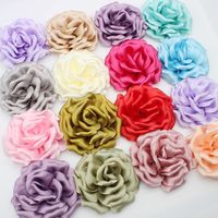 Fleur de pivoine coréenne en satin de 10 cm, faite à la main, plissée, rose 3D, broche, accessoires DIY pour robe, chaussures, sac
