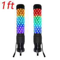 Lampe laser LED RGB haute intensité de 1 pied pour RZR UTV ATV 360 °   Feux de sécurité tout-terrain Chasing Whip Flag Rock Light 12V IP68
