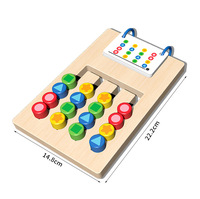 Jeu coulissant double face en bois sans bavures et non toxique, quatre couleurs, pour la reconnaissance des formes et des couleurs, cadeau éducatif pour tout-petits
