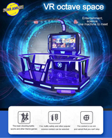Máquina de juegos de realidad virtual 9D, simulador de tiro VR para interiores, plataforma para caminar en el espacio de octava para parque de atracciones, compras de Metal